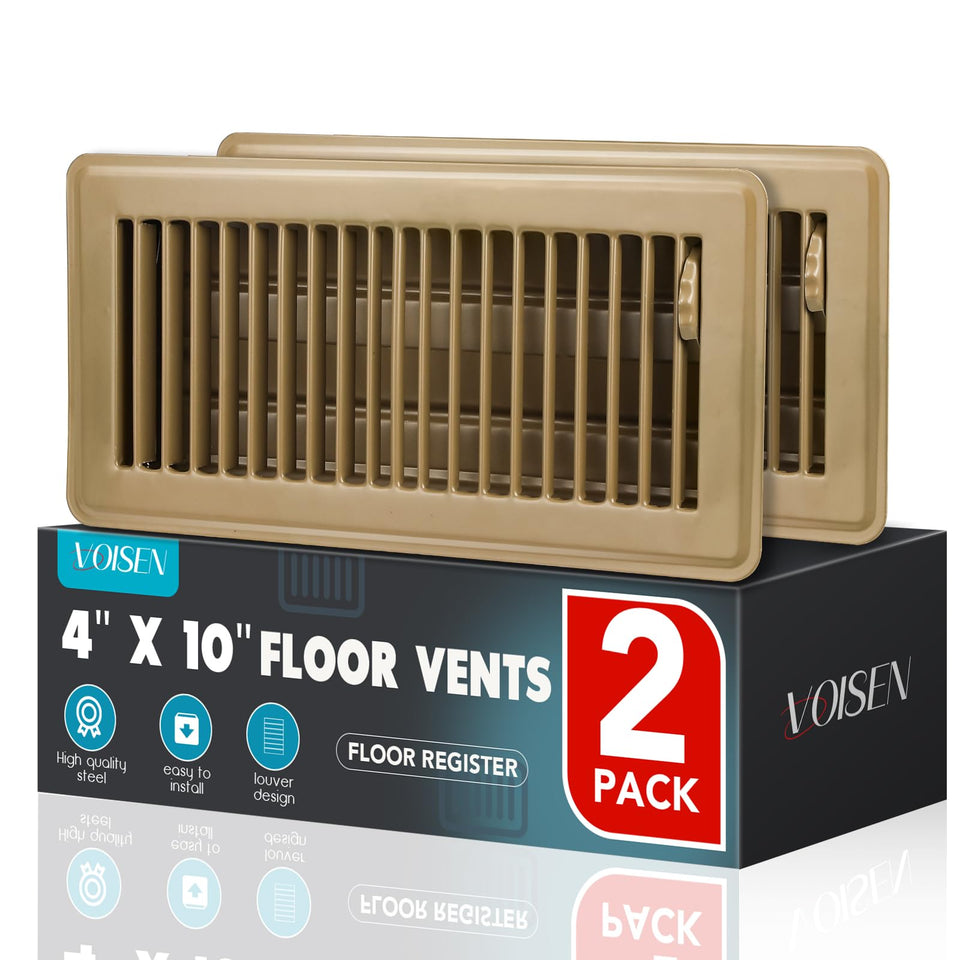 VOISEN floor register 4x10 vent cover in brown for durable floor airflow