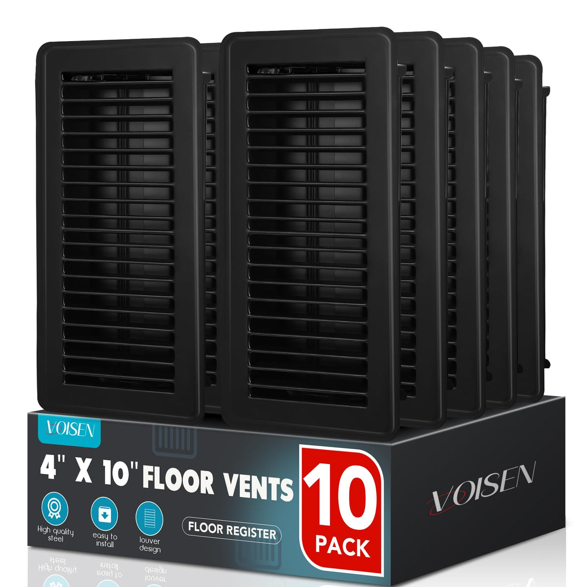 VOISEN 4x10 floor vent cover in-floor opening for steady airflow.