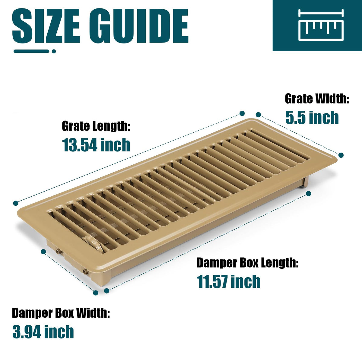 VOISEN 4x12 brown adjustable-lever demonstrates airflow control.