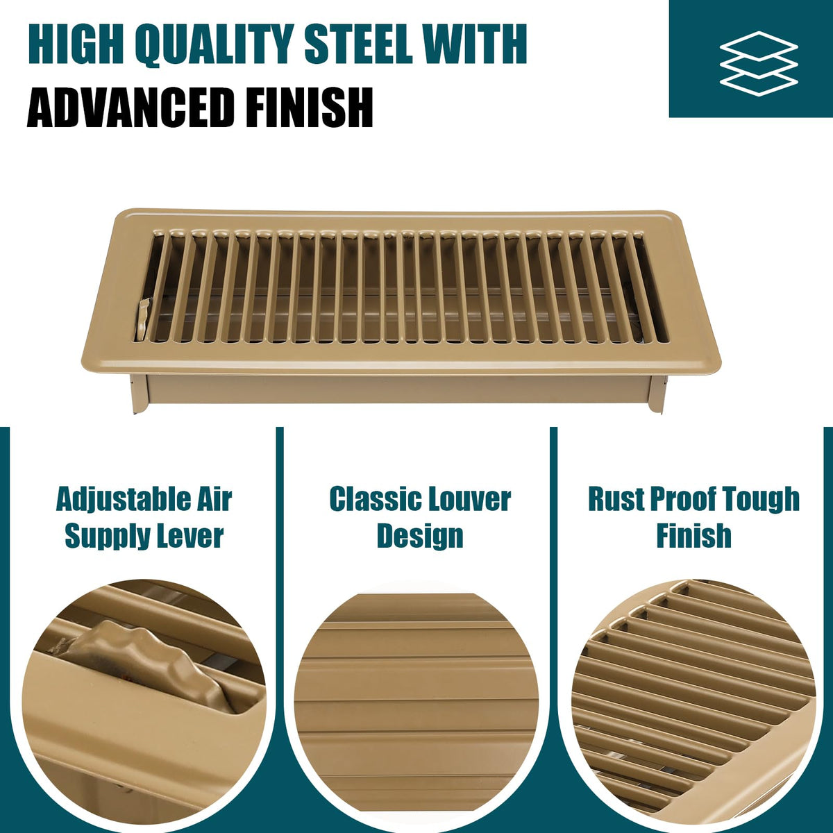 VOISEN floor register installation-free design enables quick setup