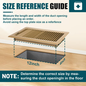 VOISEN floor register 4x12 installed in-floor demonstrates seamless integration with floor decor.
