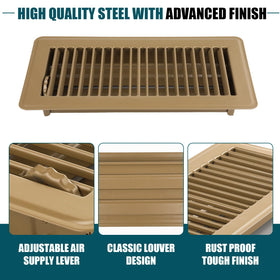 VOISEN heavy-duty steel floor register stands up to daily use