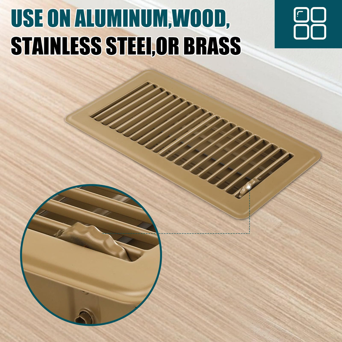 VOISEN versatile floor vent cover for floors walls and more spaces
