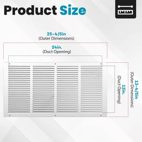 VOISEN powder-coated white vent cover resists wear for long-lasting indoor use.