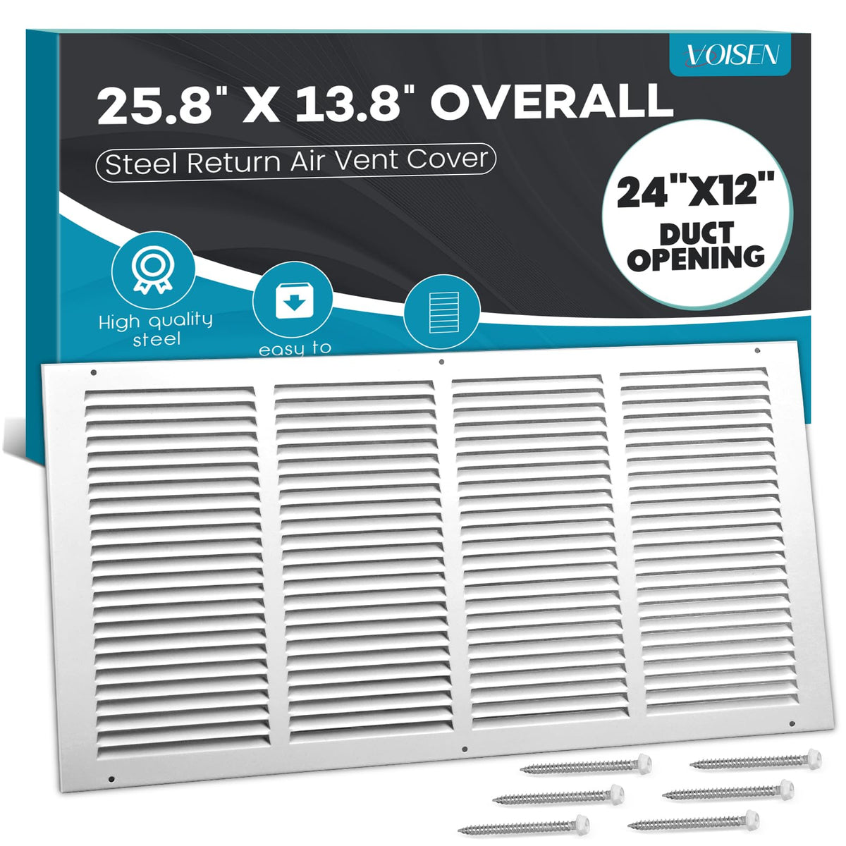 VOISEN return air grille for 24x12 opening improves airflow while keeping a neat ceiling look.