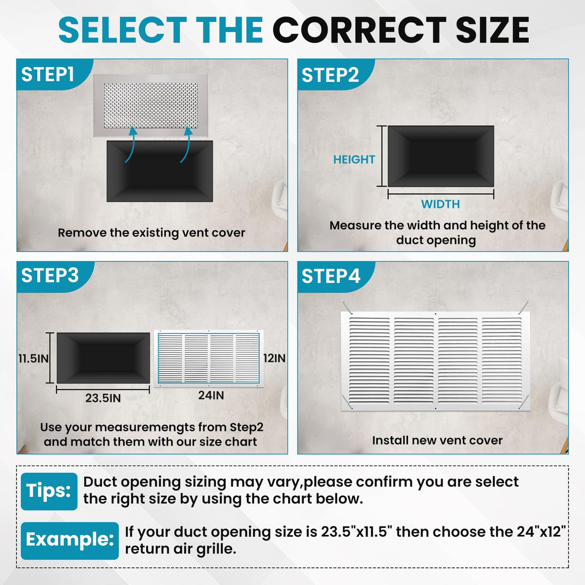 VOISEN vent cover suitable for sidewall or ceiling installations in homes and offices.