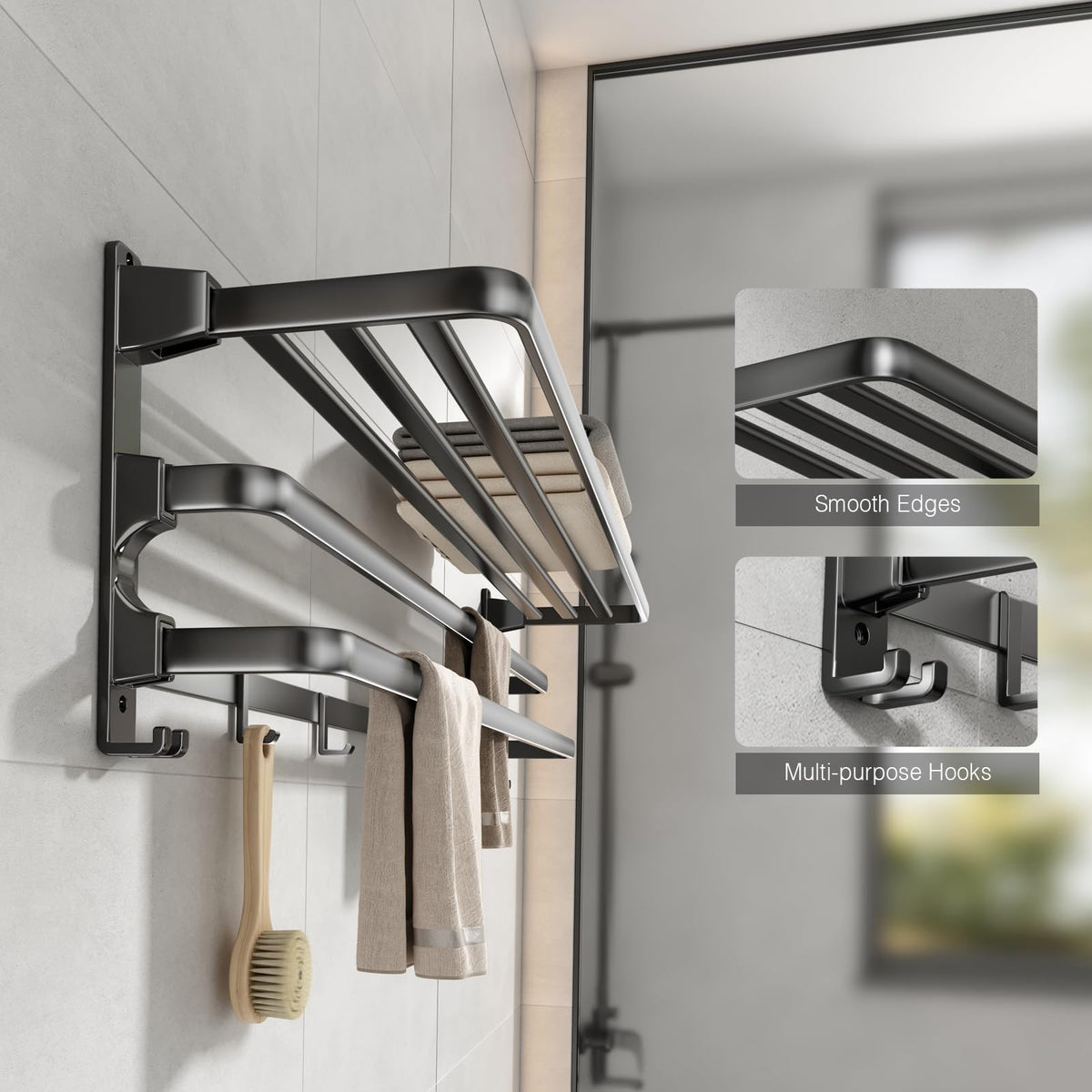 Voldra matte black finish adds sleek durable bathroom look