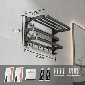 Voldra space aluminum towel rack is lightweight yet sturdy