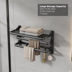 Voldra two towel bars provide ample drying space for towels