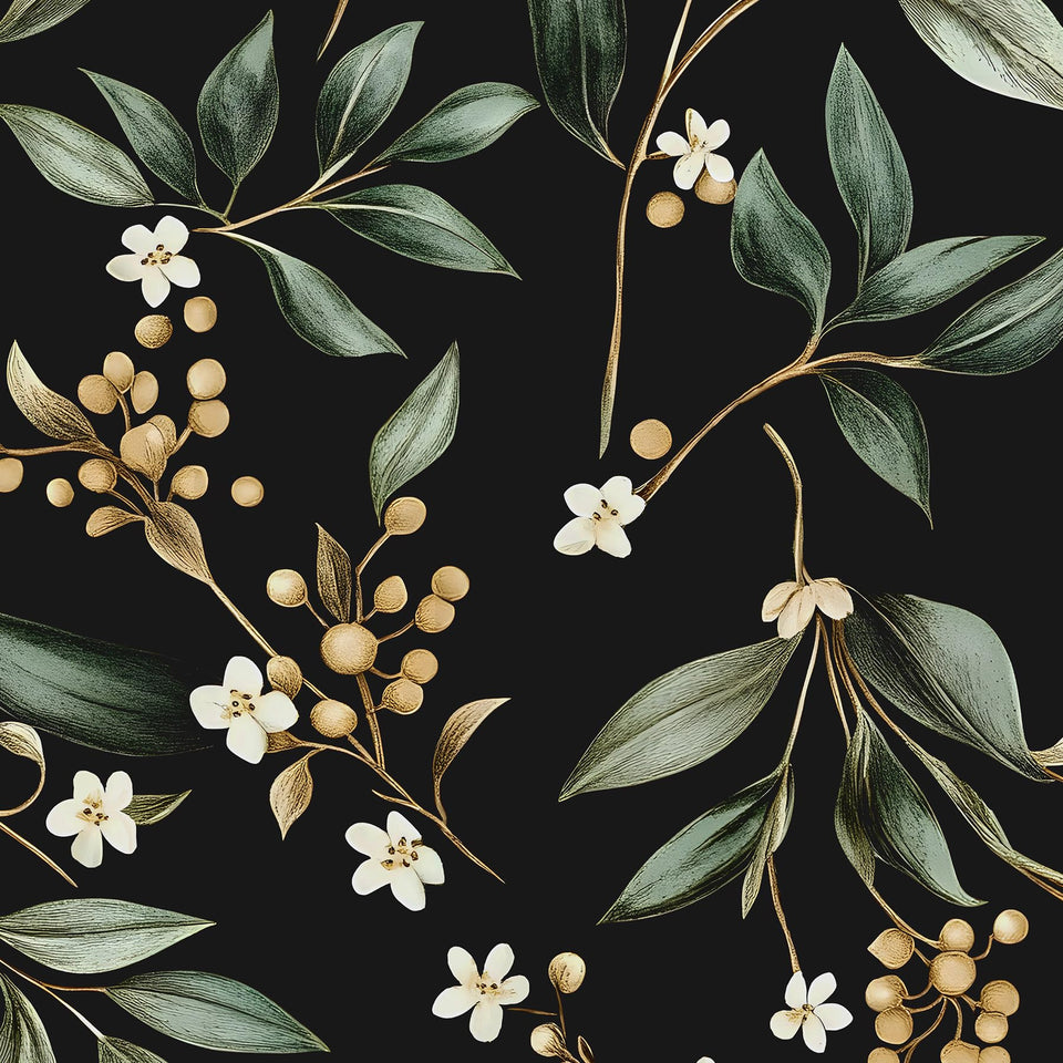 VOLEAAR dark peel and stick wallpaper with green leaf pattern for quick wall refresh
