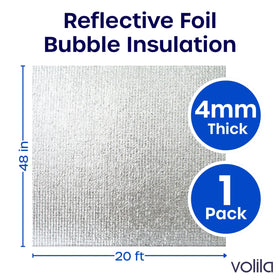 Volila double-sided aluminum foil bubble core shown for radiant heat reflection.
