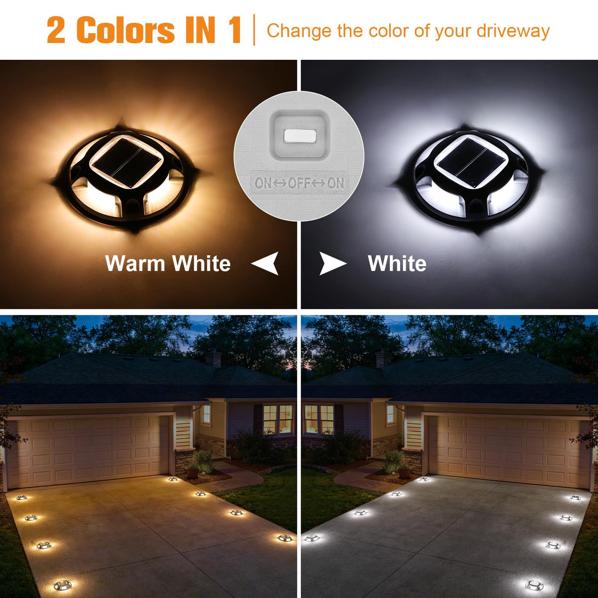 VOLISUN 12-pack deck light in white for easy outdoor illumination.