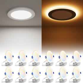 VOLISUN 12-pack 6-inch recessed light casts even ceiling illumination.