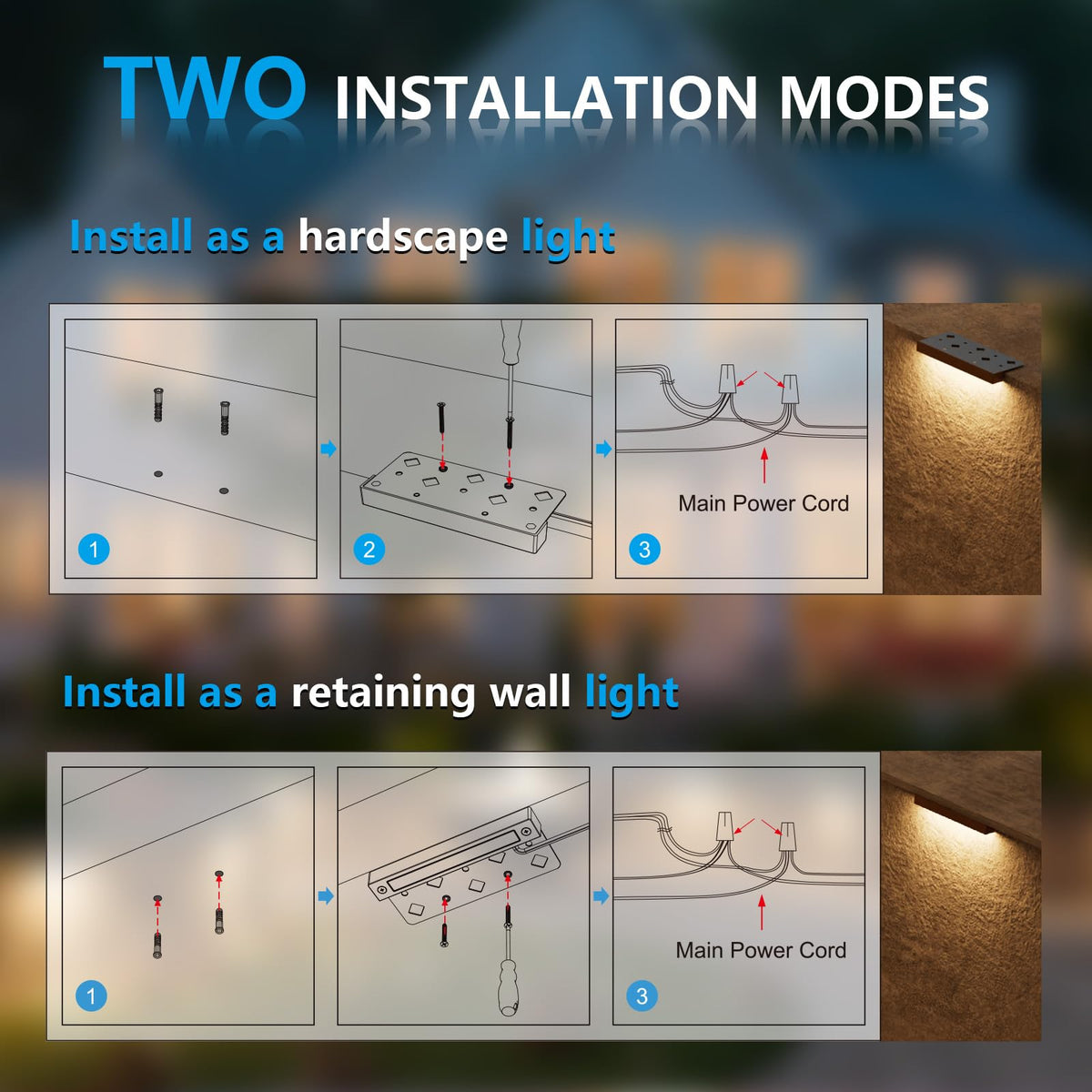 VOLISUN 3W LED draws minimal power while brightening paths.