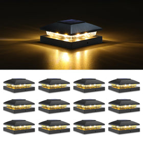 VOLISUN 4x4 post cap light on wooden post for gentle nighttime visibility
