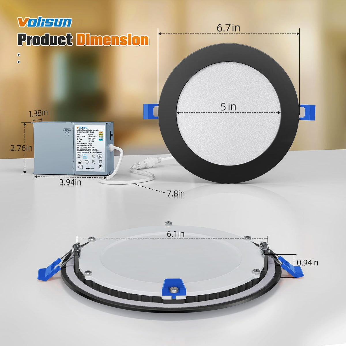 VOLISUN dimmable downlight enables smooth light transitions.