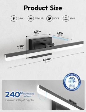 VOLISUN easy-install vanity light fits standard US junction boxes.