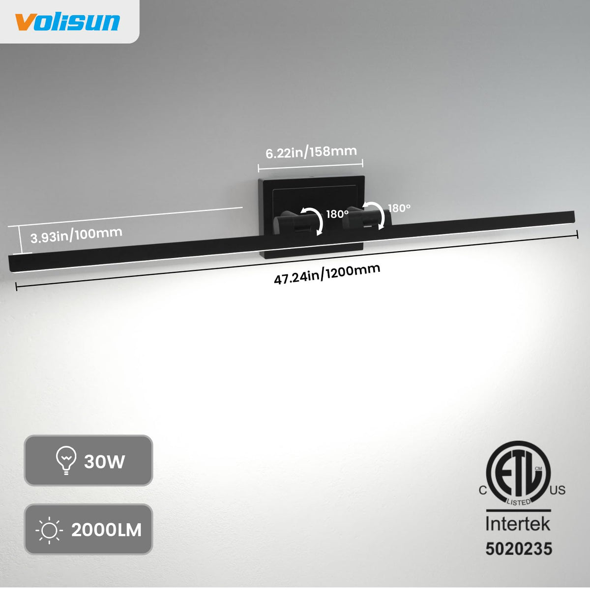 VOLISUN black metal bar adds sleek, modern ambience to bathrooms.