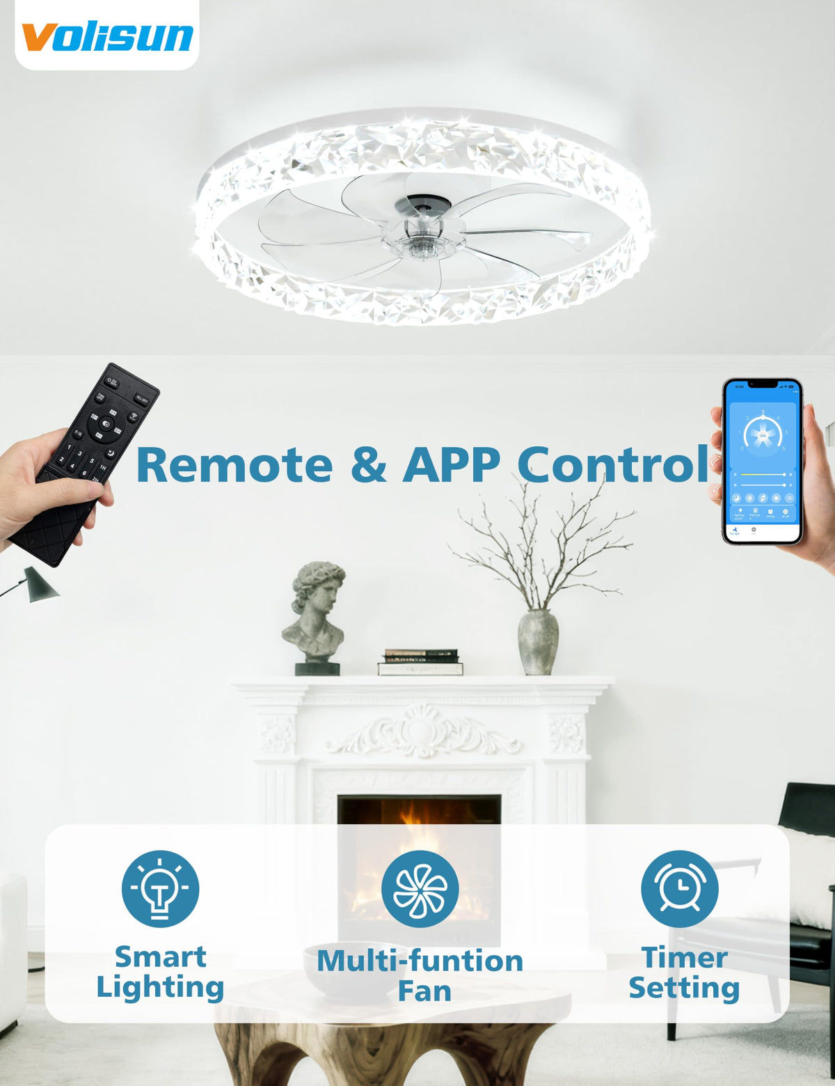 VOLISUN bladeless LED light provides safe, stylish illumination