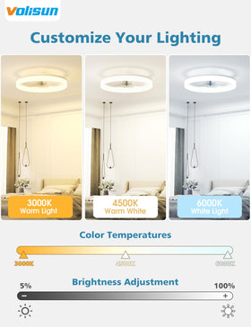 VOLISUN ceiling fan with remote control for easy light adjustment.