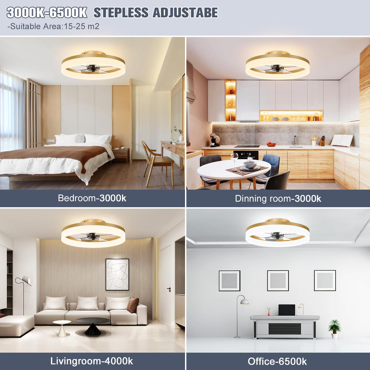 Volisun dimmable LED light with adjustable color temperature for customized ambiance.