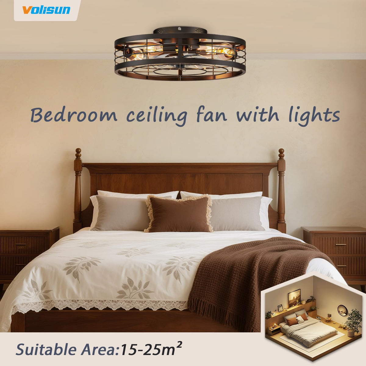 Volisun dimmable light integrates with room ambience for evenings.