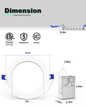 VOLISUN dimmable recessed light offers smooth, flicker-free brightness control.