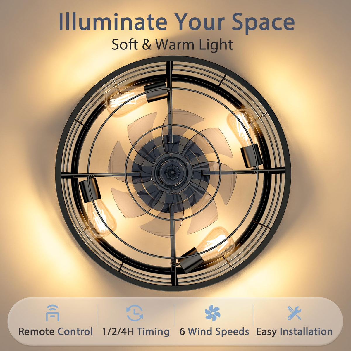 Volisun durable construction for long-lasting lighting and cooling.