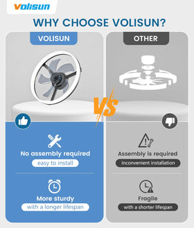 VOLISUN easy-install ceiling fan for fast mounting