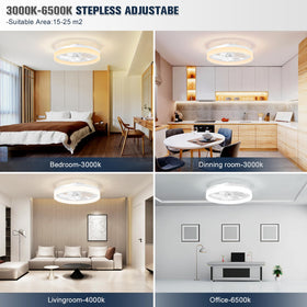 VOLISUN flush-mount 19-7inch model delivering subtle airflow in compact rooms