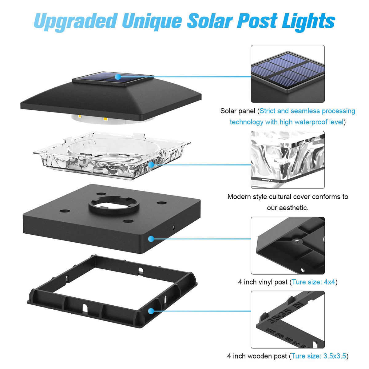 VOLISUN installation with screws and bases for easy mounting