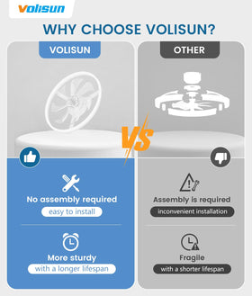 VOLISUN quiet six-speed fan delivering comfortable airflow.