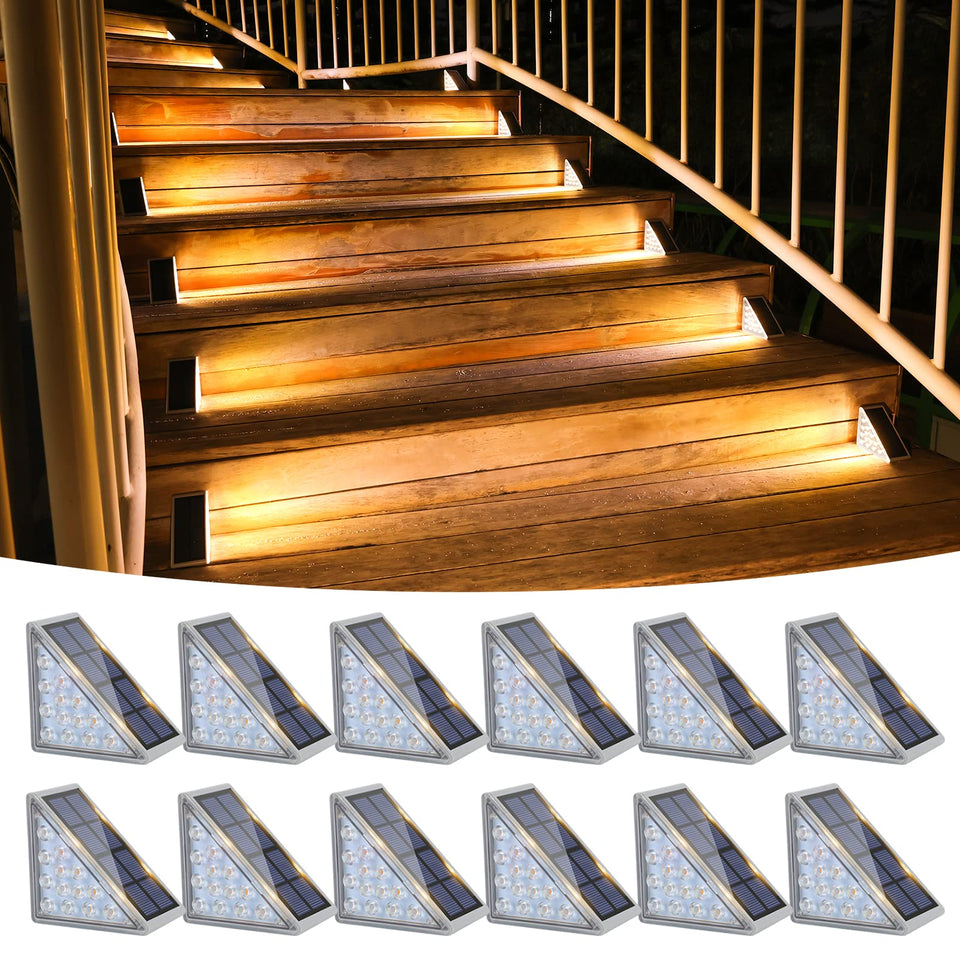 VOLISUN outdoor stair light on steps for clearer night visibility.