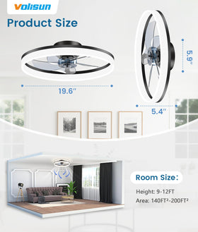 VOLISUN quiet 6-speed fan for calm airflow