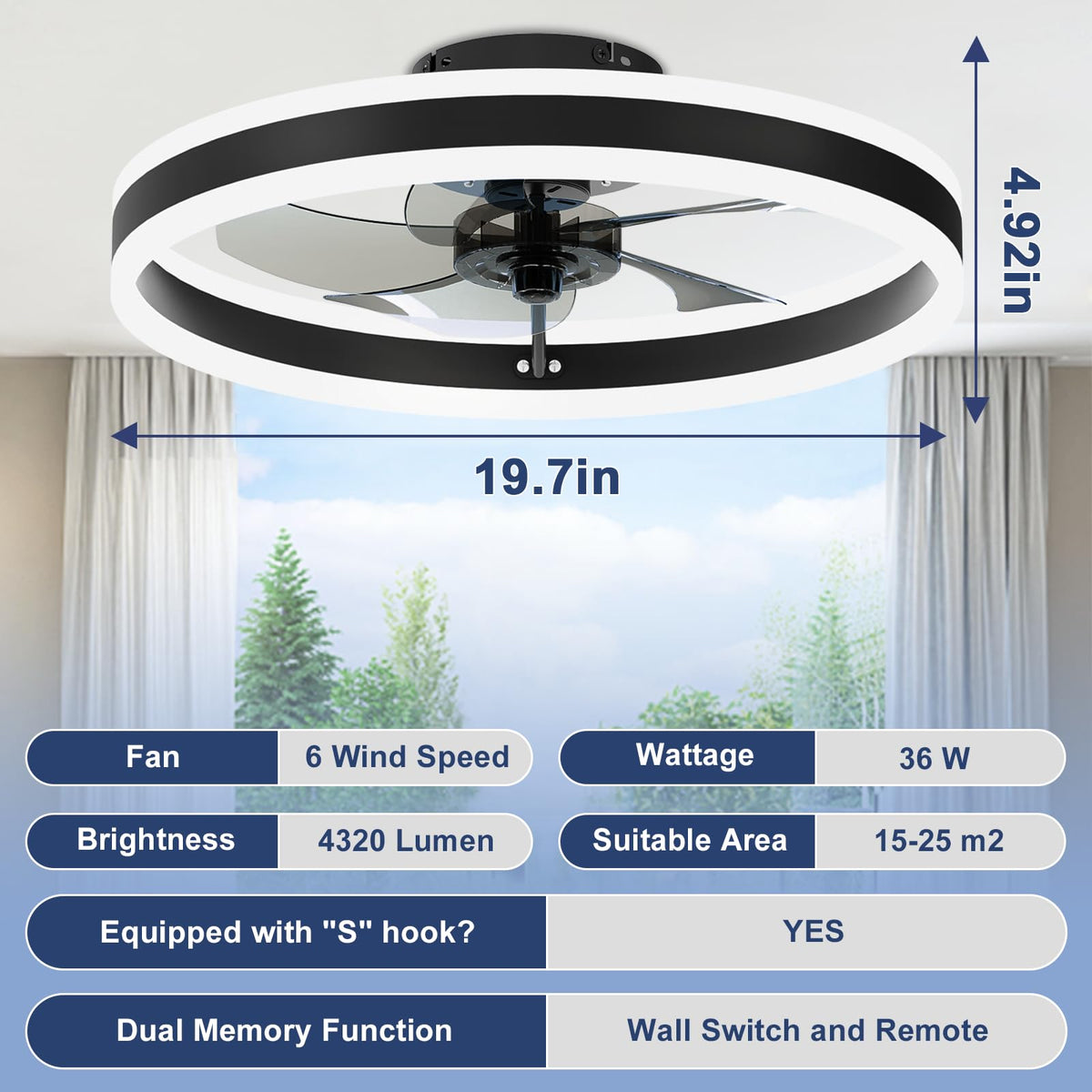 VOLISUN recommended for rooms 15–25 m², balancing light and airflow.