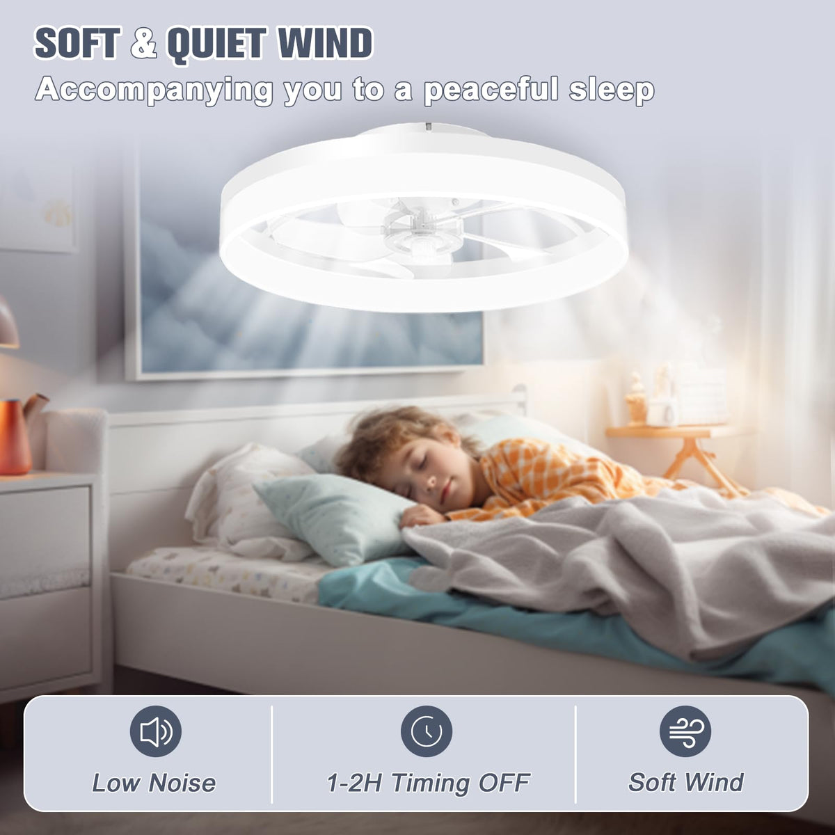 VOLISUN six-speed quiet fan providing customizable airflow with minimal noise