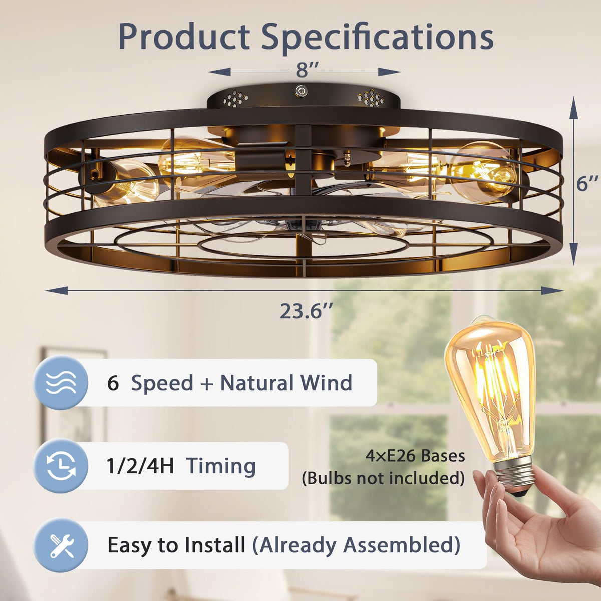 Volisun 6-speed quiet operation for customizable comfort.