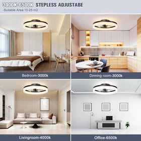 VOLISUN smart LED light and fan controlled by app and remote.