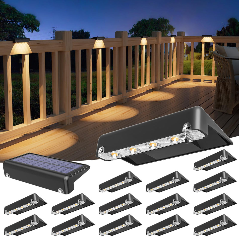 Volisun solar deck light bright beam enhances wide-area illumination for decks