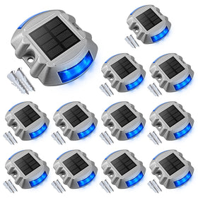 VOLISUN solar dock light blue pack of 12 for outdoor paths.