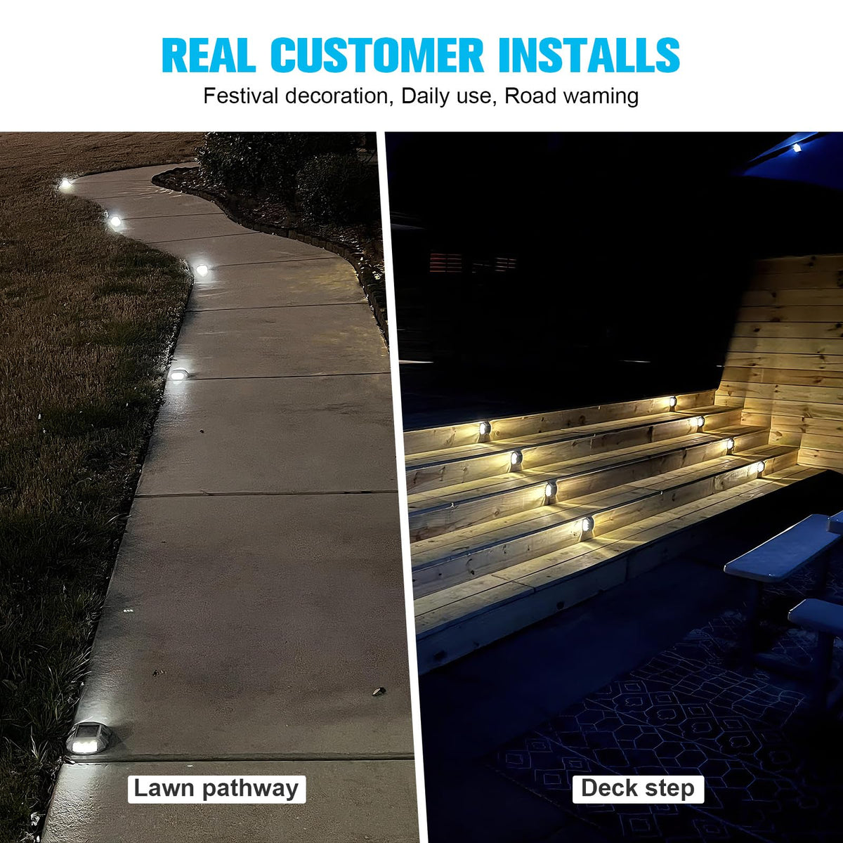 VOLISUN lights along driveway provide welcoming guidance and safety after dark.