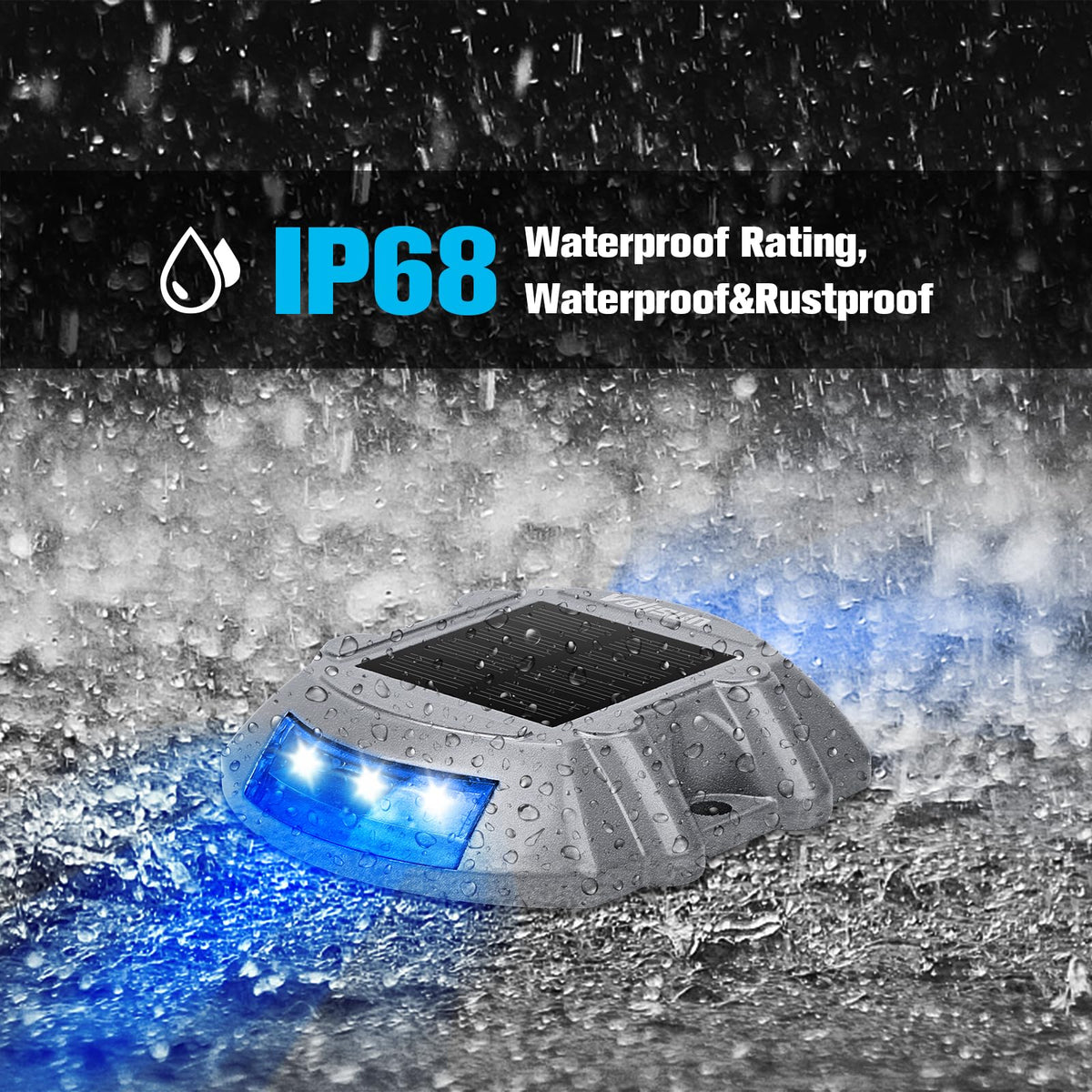 VOLISUN IP68 waterproof light withstands heavy rain and being run over.