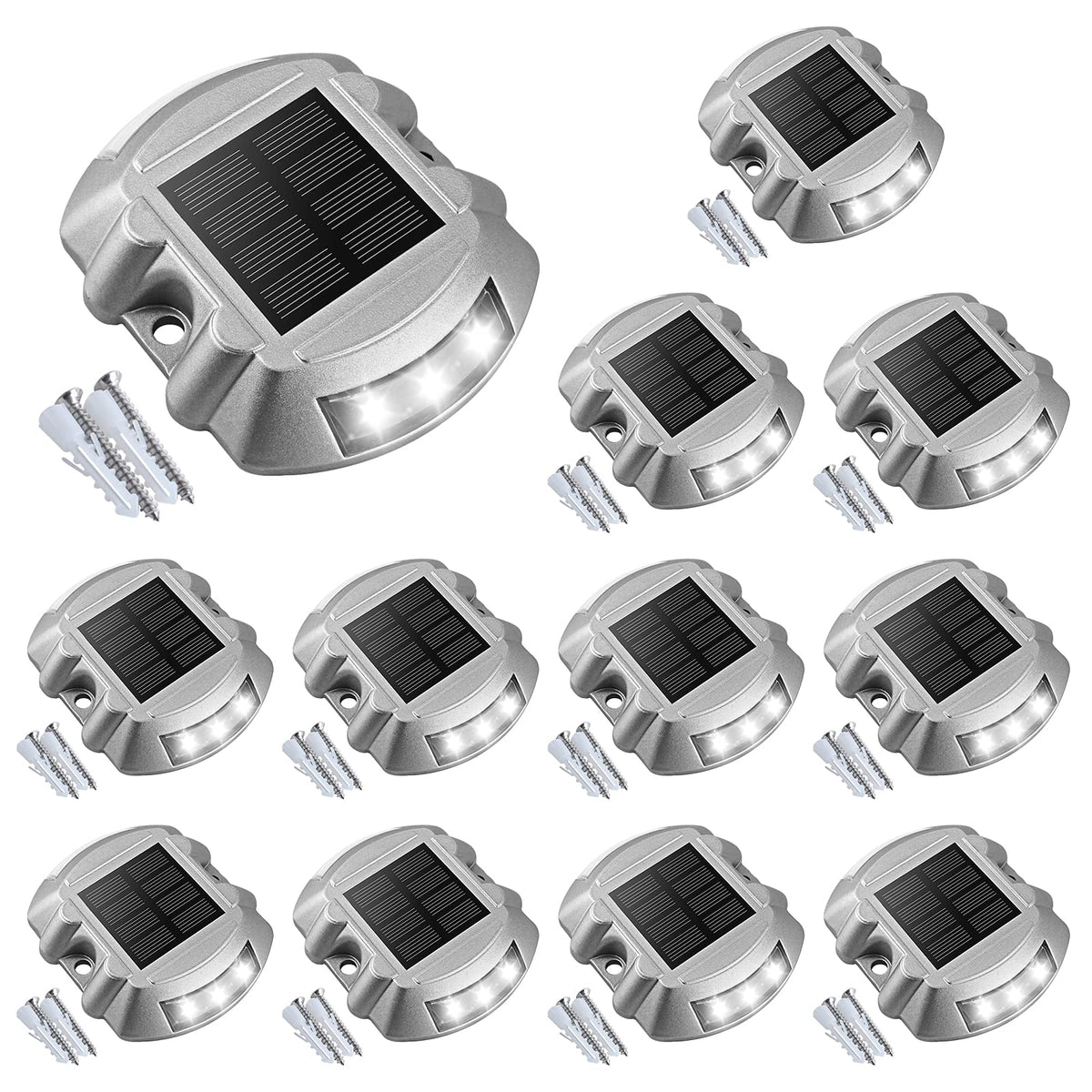 VOLISUN solar dock light with six LEDs brightens docks and steps at night.