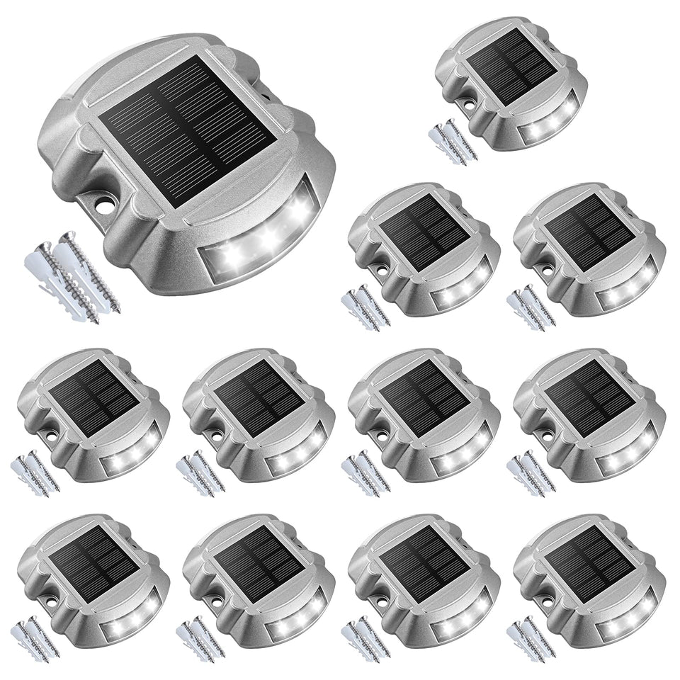 VOLISUN solar dock light with six LEDs brightens docks and steps at night.