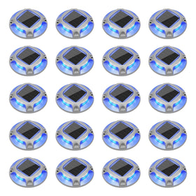 VOLISUN solar driveway lights blue night glow for visibility and safety.