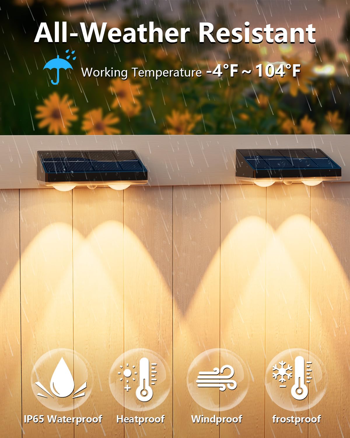Volisun solar fence light auto-switches at dusk for hands-free illumination.