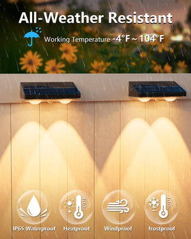 Volisun solar fence light auto-switches at dusk for hands-free illumination.