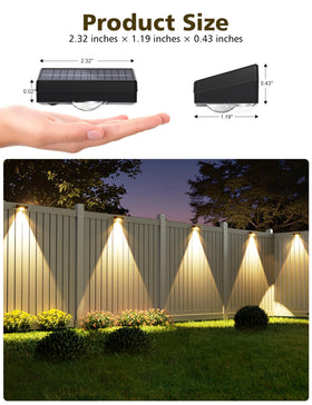 VOLISUN solar fence light easy installation via screws or tape