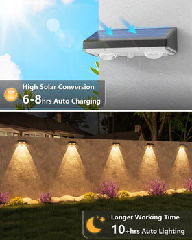 Volisun solar fence light easy-install with screws or tape for quick setup.