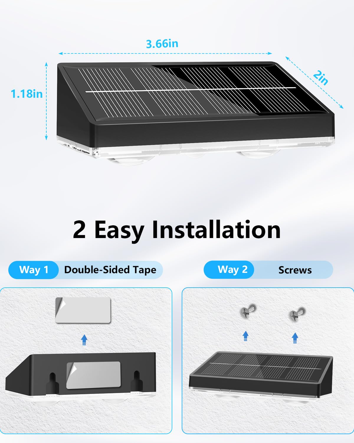 Volisun solar fence light upgraded brightness lens covers wide outdoor areas.